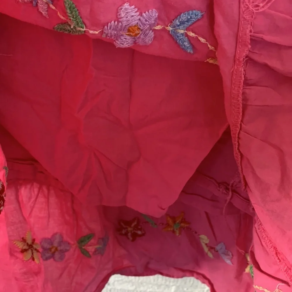 Mini Boden Embroidered Pink Floral Drawstring Skirt size 9/10
